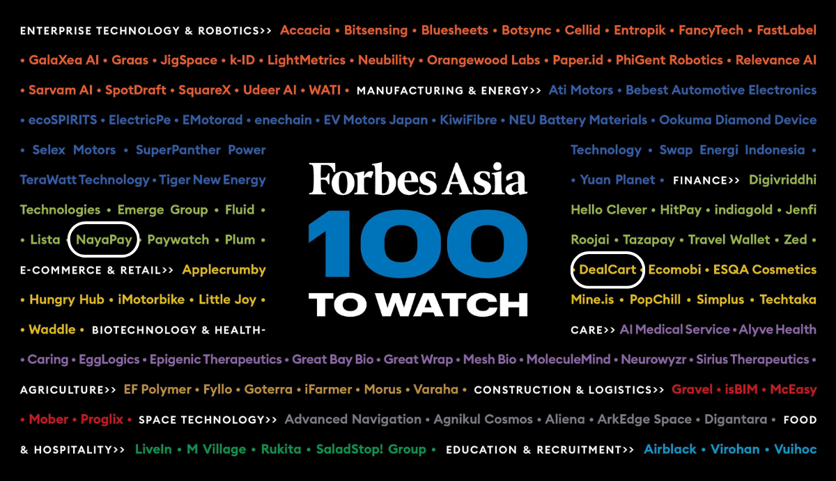 Two Pakistani Startups NayaPay and DealCart Make it to “Forbes Asia 100 To Watch” List