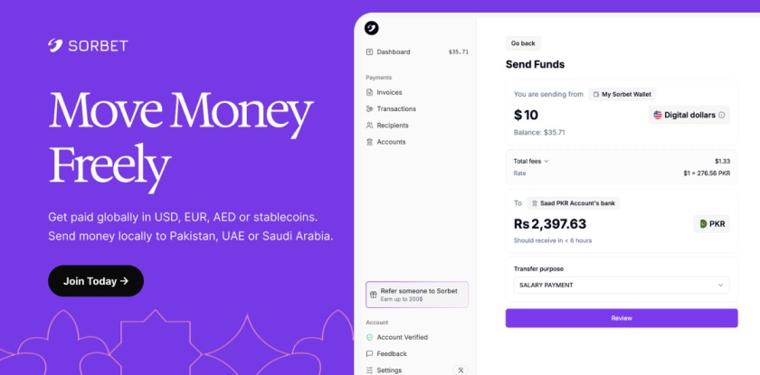 Riyadh-based Sorbet Launches SAR, PKR and AED Payouts — Bringing Instant Cross-Border Payments to Pakistan, Saudi Arabia and the UAE